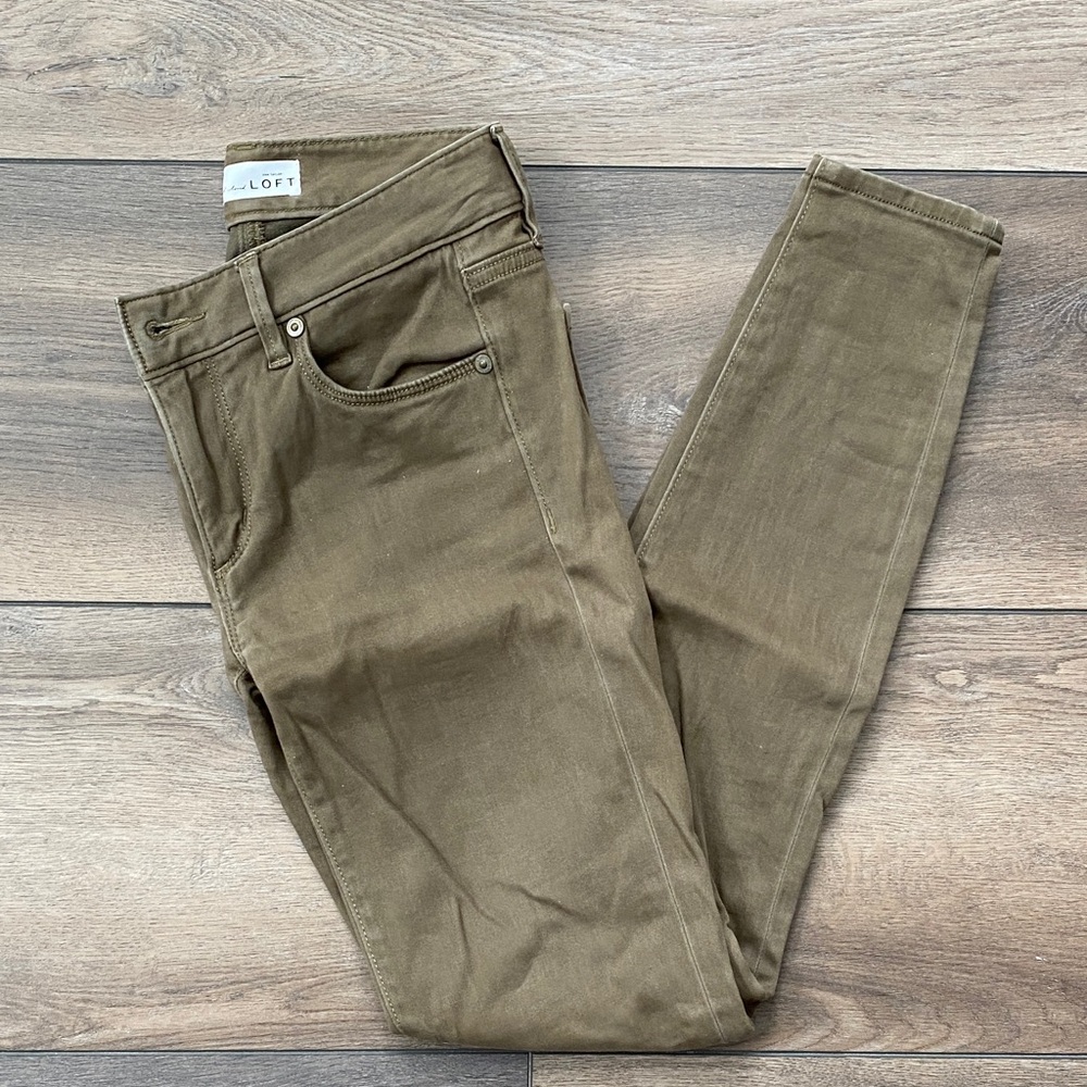 LOFT Olive Green Skinny Five-Pocket Pants